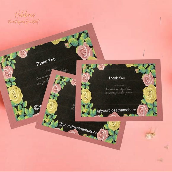 Thank You Cards with Rose design - Picture 1 of 9